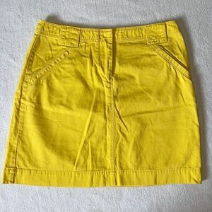 J. Crew Bright Yellow Twill 100% Cotton Skirt (Size: 6)